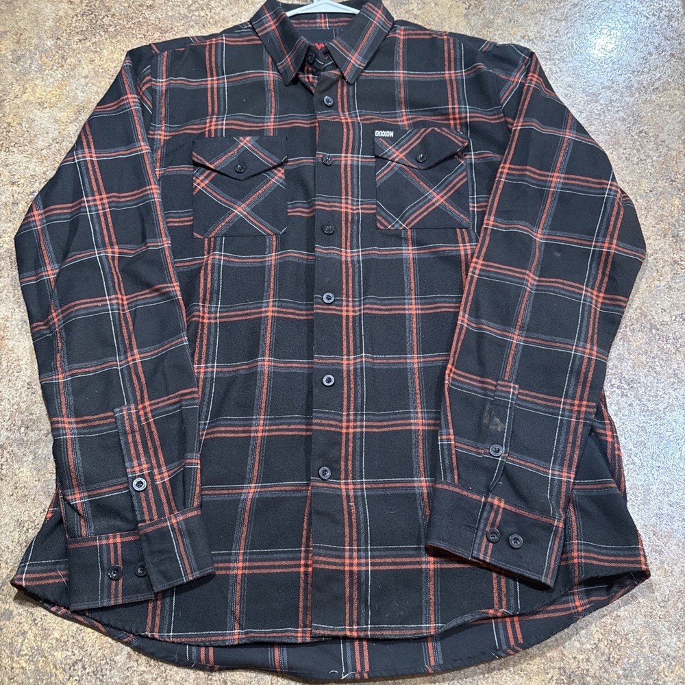 Dixxon Flannel Co Form And Fuction Black Plaid XLT Orange